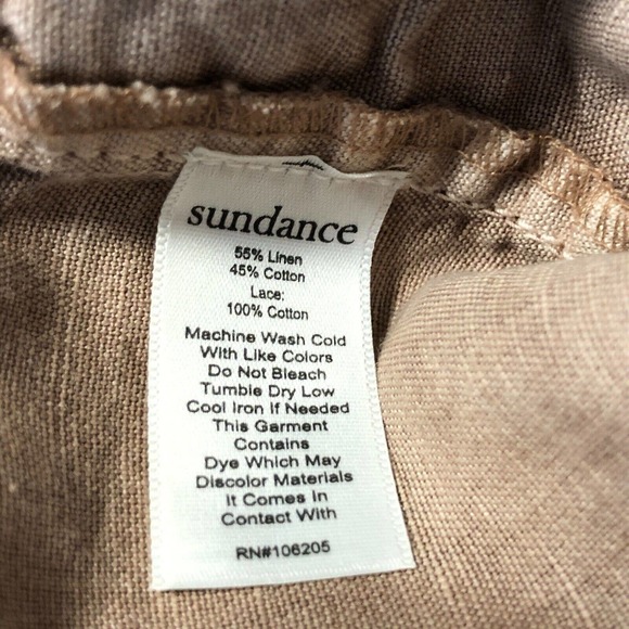 NWOT Sundance Organia Lace Pants Size 12 Linen Cotton Blnd Relaxed Fit Rose Dust - Picture 9 of 9